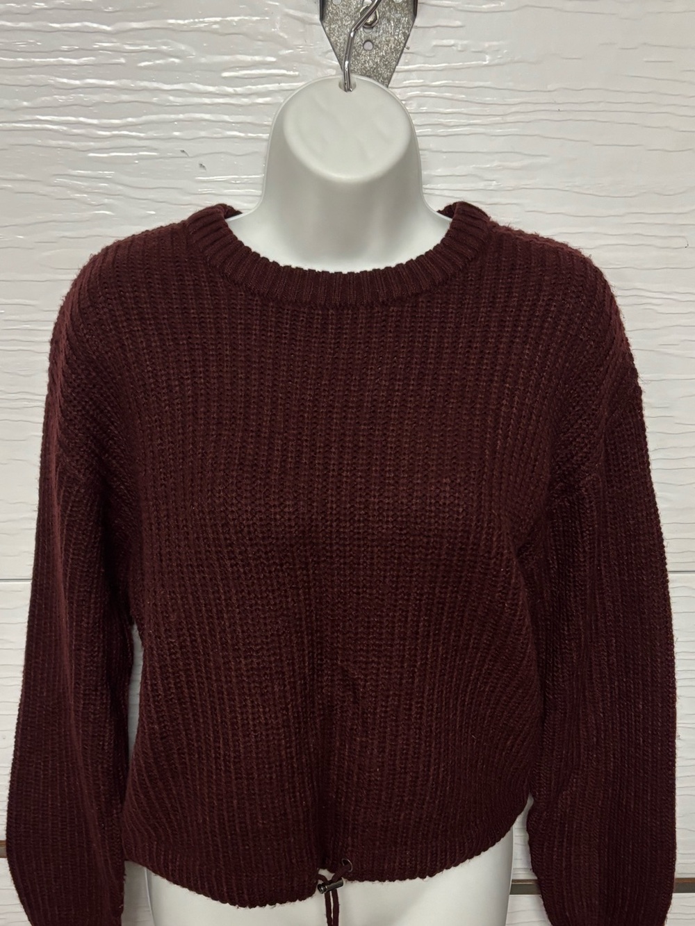 Ardene Women’s Burgundy Knit Crewneck Sweater Size XS